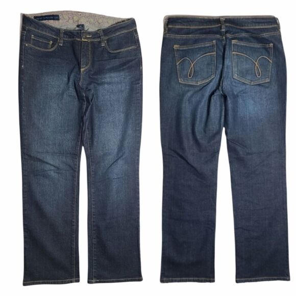 Ashley Straight Leg Denim Blue Jeans - Picture 1 of 7